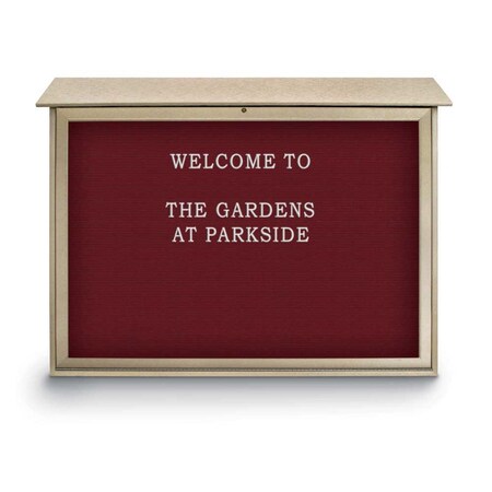 United Visual Products Indoor Enclosed Combo Board, 42"x32", Satin Frame/Wht Porc & Blue Spruce UVCB4232-WHTPORC-BLSPRU